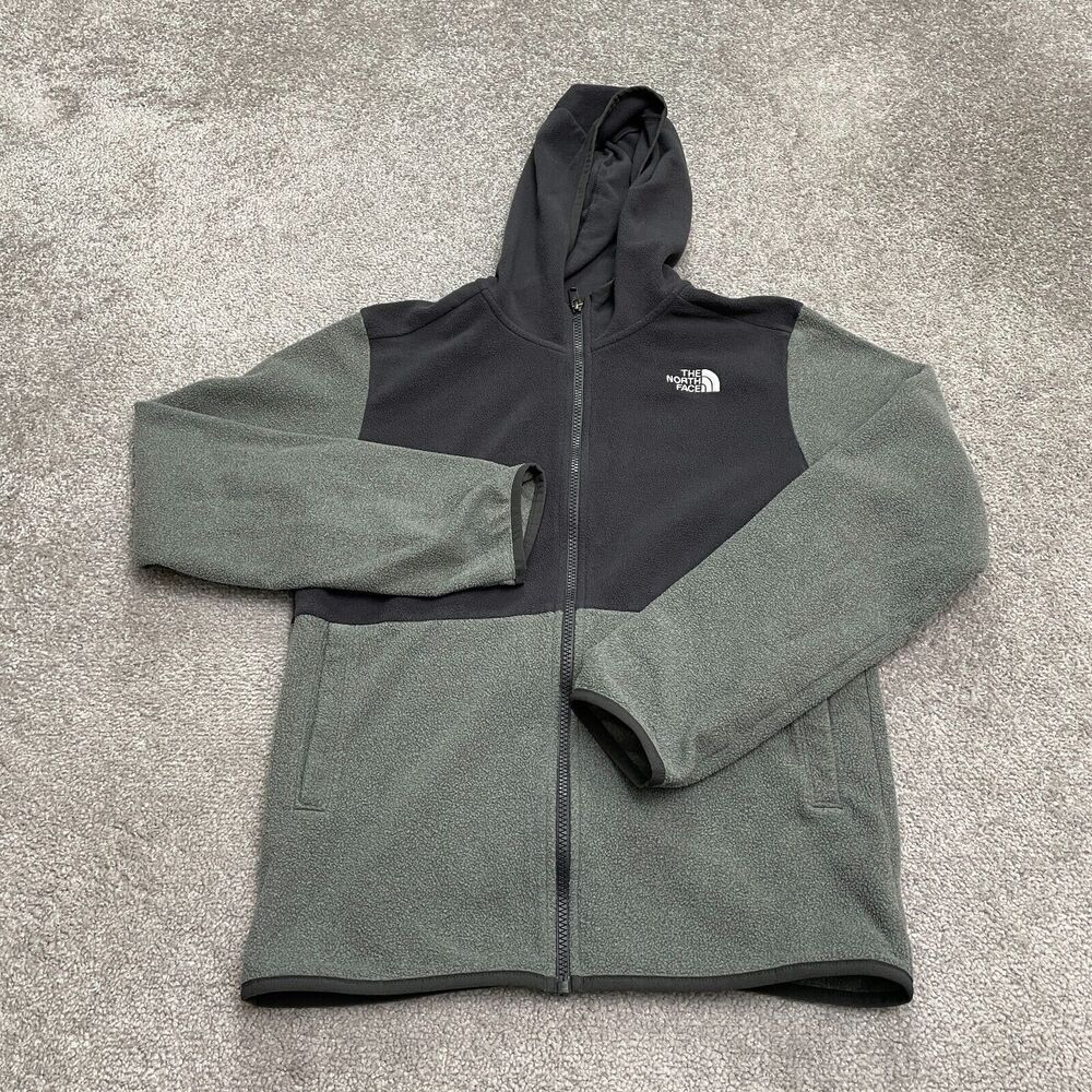 The North Face Hoodie Full Zip Sweatshirt Teens Unisex XL Black Gray Outdoor